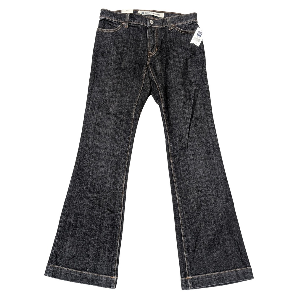 Gap Jeans Women 1 Reg Dark Wash Long and Lean Flare Vintage Y2K Stretch Denim